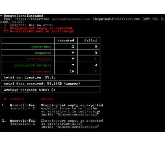 Nodejs-Newman-Running-Collection-Bail-Test-Result